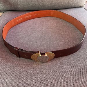 Authentic Vintage “ Pierre Cardin ” Belt And Buckle Made In Italy gold Silver 36